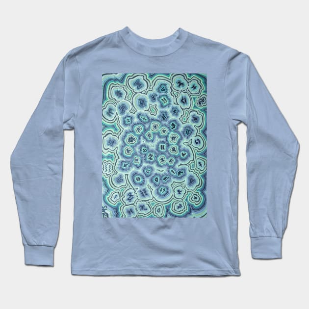 Zen Doodle Astrology Cold Dusk Long Sleeve T-Shirt by sarahkathart90